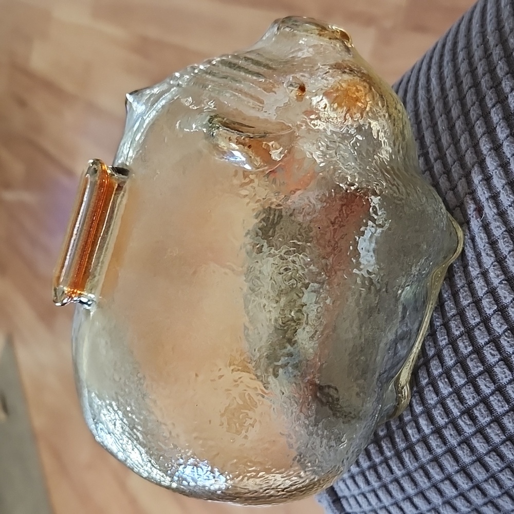 Anchor Hocking Marigold Carnival Glass Piggy Bank 6.5" Long 5" Tall